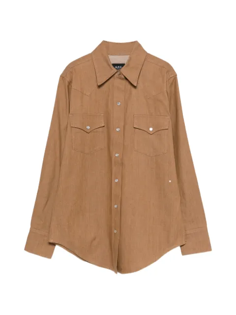 A.P.C. chest-pocket buttoned shirt Brown COHLYF12644