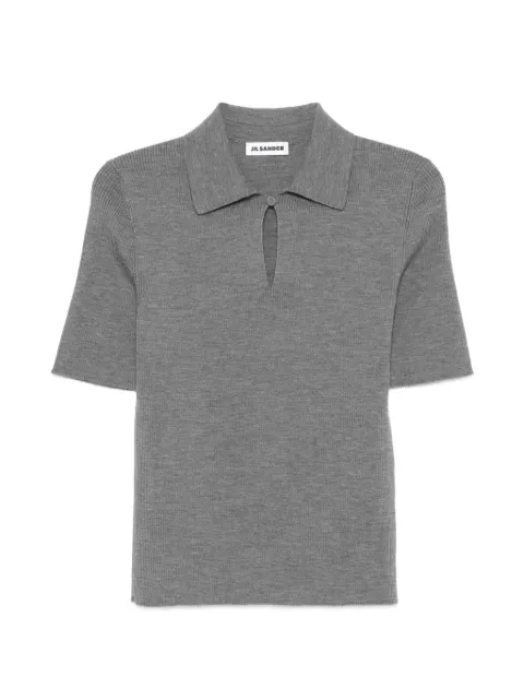 Jil Sander ribbed superfine wool polo top Grey J01GL0104J14831