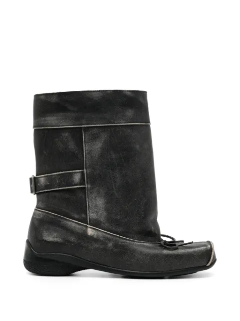 Open YY floral-stud ballet biker boots Black YY251SH004