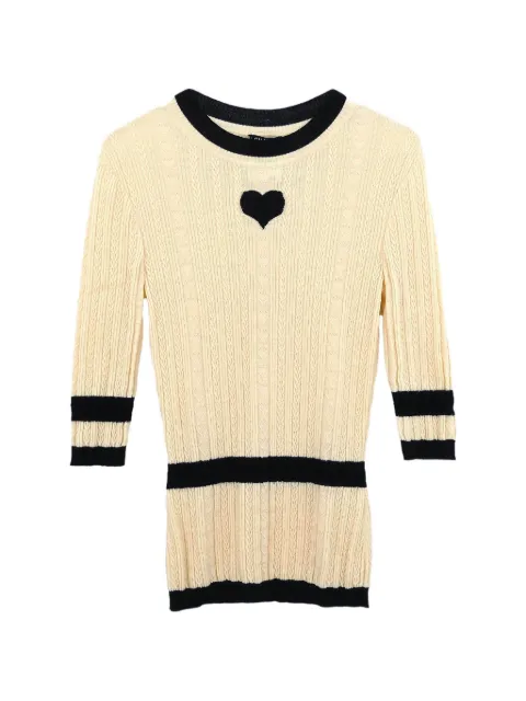 CHANEL Pre-Owned 2015-2016 heart-detail top Neutrals 134641