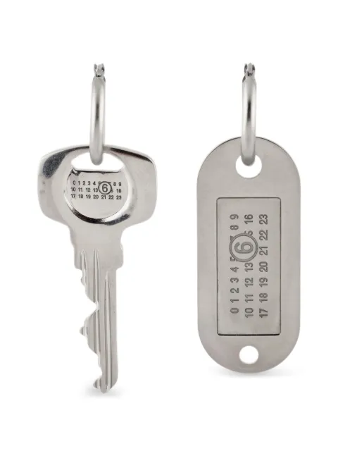 MM6 Maison Margiela asymmetrical key earrings Silver 68337
