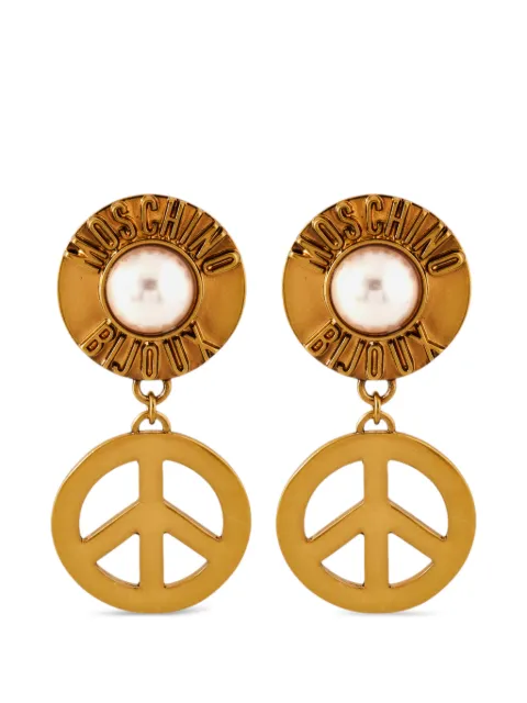 Moschino peace sign clip-on earrings Gold 62510
