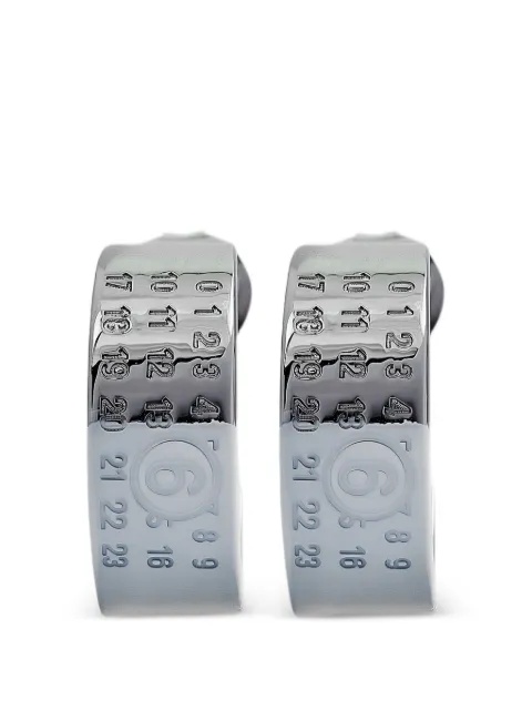 MM6 Maison Margiela engraved open-band earrings Silver 71411