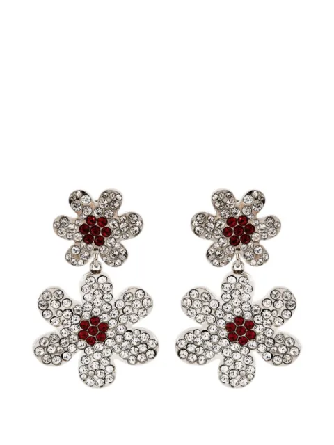 Marni flower crystal earrings Silver 63129