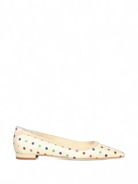 Manolo Blahnik polka-dot pointed-toe ballet flats Neutrals 1263096907M