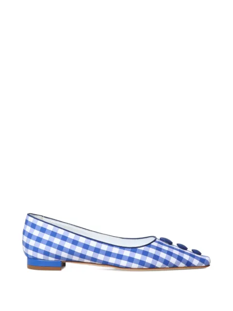 Manolo Blahnik Alexa gingham-print button-embellished pumps Blue 2262026979A
