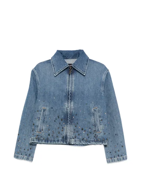 7 For All Mankind embellished zipped denim jacket Blue 7UZ0CE52