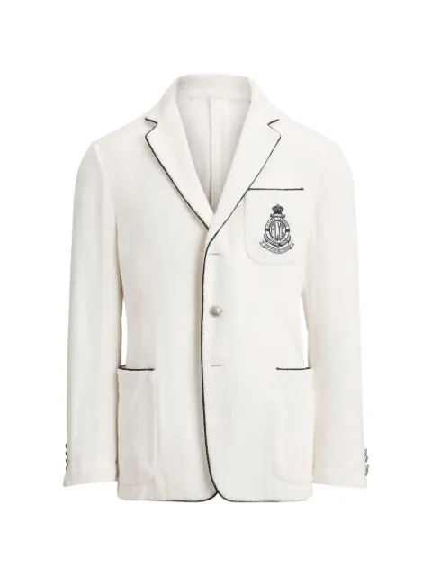 Ralph Lauren Purple Label embroidered terry blazer Neutrals 798958409004