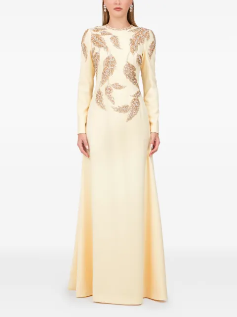 Dina Melwani embellished maxi dress Yellow DM2502443