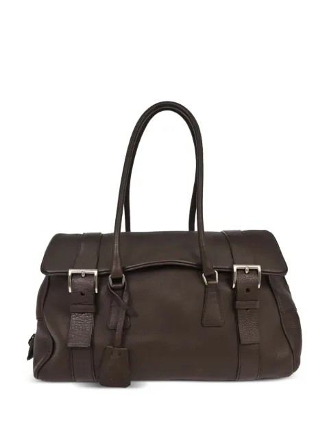 Prada Pre-Owned 1990-2000s buckled leather shoulder bag Brown AQ00268