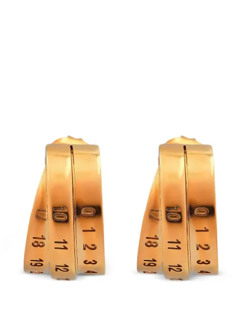 MM6 Maison Margiela triple logo earrings Gold 71403