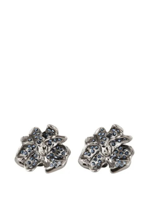 Marni flower crystal stud earrings Silver 58856
