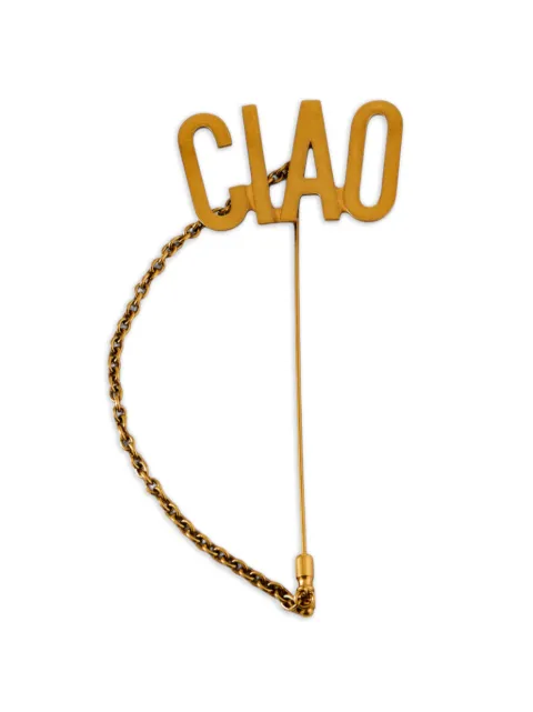 Moschino chain-detail brooch Gold 62517