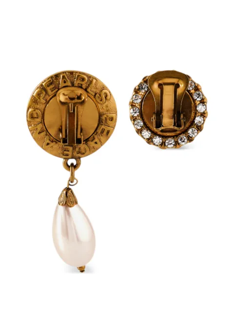 Moschino asymmetric pearl drop earrings Gold 62520
