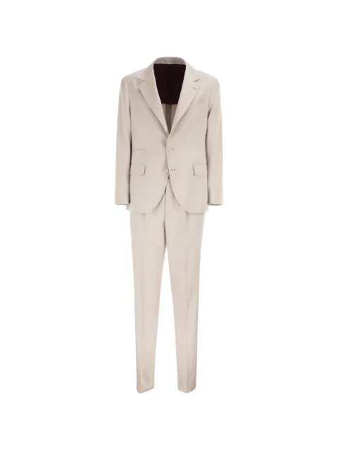 Brunello Cucinelli two-button pleated suit Neutrals MB412LDTHC1030