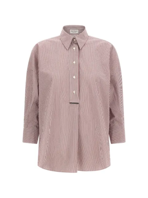 Brunello Cucinelli striped jewelled shirt White MH741NG805C2048