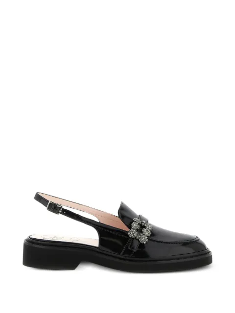 Roger Vivier crystal-buckle leather loafers Black RVW54844180TNE