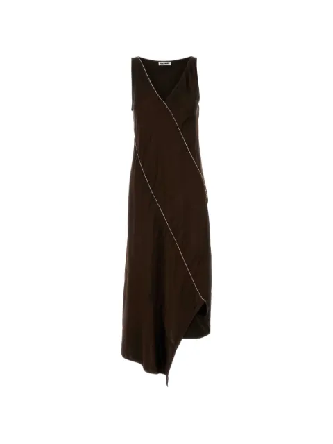 Jil Sander brown asymmetric hem dress Brown J01CT0268J65022