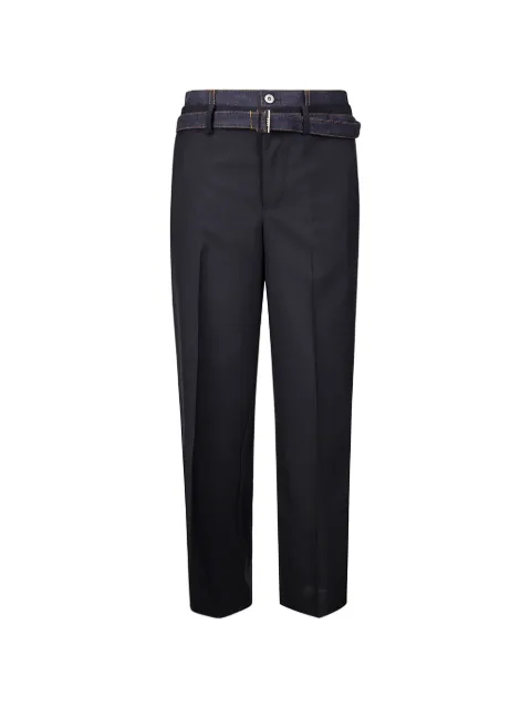 sacai denim-trimmed tailored trousers Black 2603903M