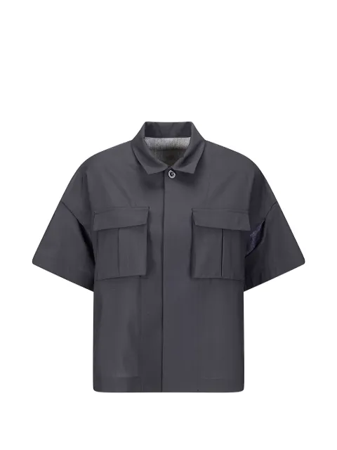 sacai flap-pocket panelled shirt Grey 2608283