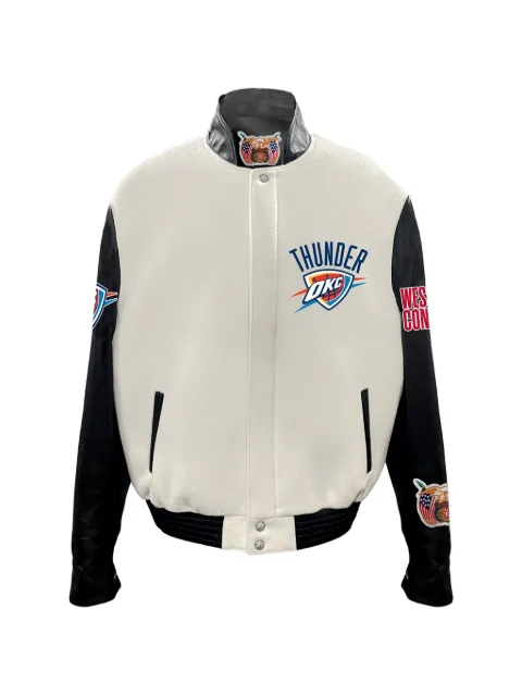 Jeff Hamilton oklahoma city thunder varsity jacket Neutrals NBA004WHTBLKOKC