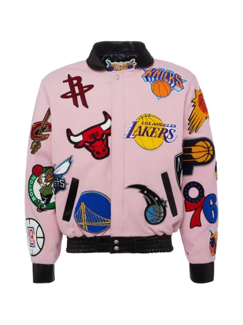 Jeff Hamilton NBA-patches bomber jacket Pink NBA101PNK