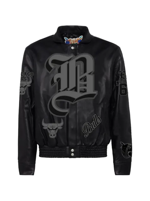 Jeff Hamilton chicago bulls varsity bomber jacket Black NBACHIBUL102