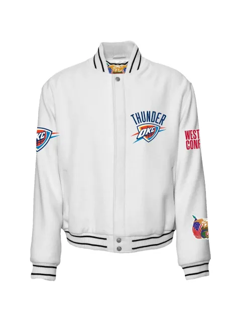 Jeff Hamilton Oklahoma City Thunder varsity jacket White NBAOKLTHU106