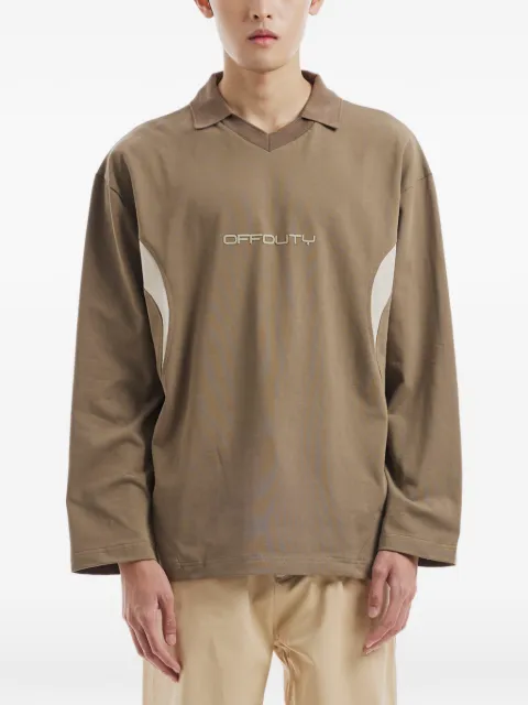 Off Duty Ovan contrast-panel long-sleeve T-shirt Brown ODF25T21155