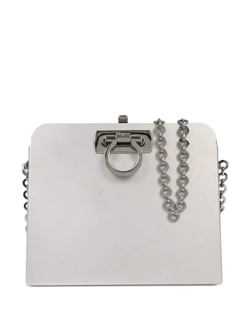 Ferragamo Pre-Owned 1990-2000s gancini aluminium shoulder bag Silver 196344