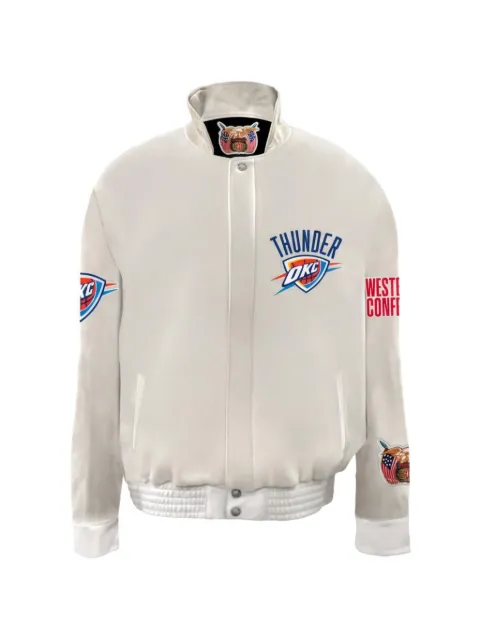 Jeff Hamilton Oklahoma City Thunder bomber jacket White NBA004WOKC