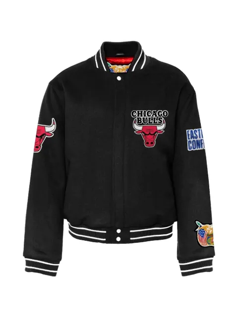 Jeff Hamilton chicago bulls-patch bomber jacket Black NBACHIBUL110
