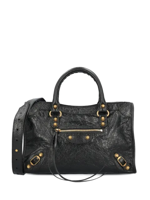 Balenciaga small Le City studded leather tote bag Black 811442210F6