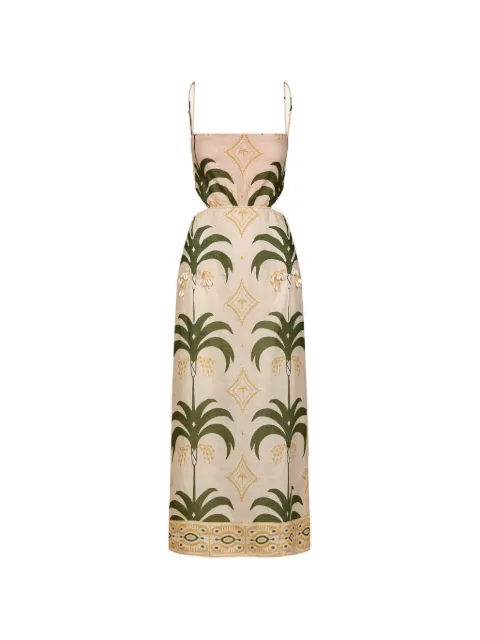 Johanna Ortiz Tactile Winds midi dress Neutrals PT03427