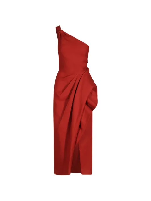 Johanna Ortiz Salsero one-shoulder ruffled midi dress Red PT03535