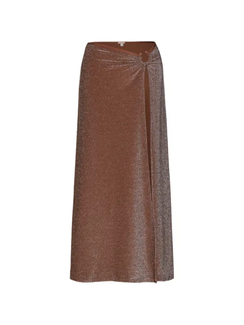 Johanna Ortiz Nuevo Destino glitter-effect maxi skirt Brown PT03442