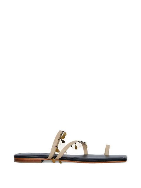 Johanna Ortiz Glimmering Shores embellished flat sandals Neutrals AC02736