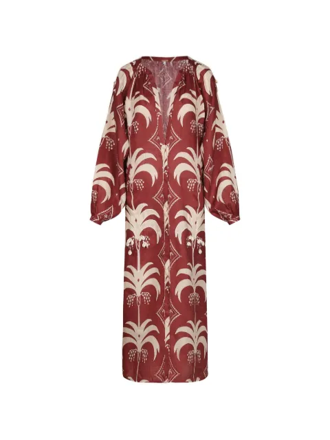 Johanna Ortiz Weaving Waves midi dress Red PT03396