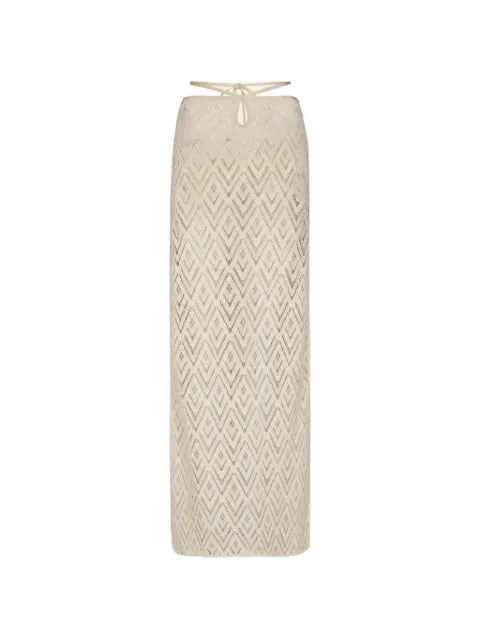 Johanna Ortiz Soul embroidered midi skirt Neutrals PT03459