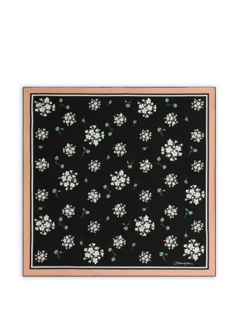 Dolce & Gabbana floral-pattern scarf Black FN092RGDDUM