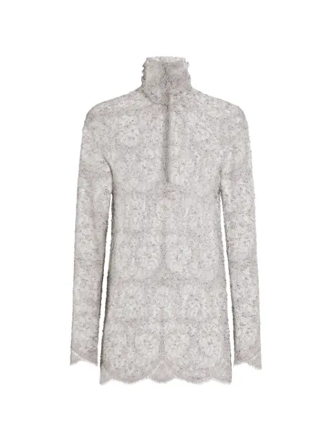 Dolce & Gabbana high-neck blouse Grey F7BV7TILMDD