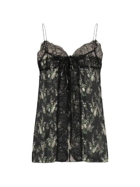 Dolce & Gabbana floral-print lace-trim top Black F7BM5TIS12V