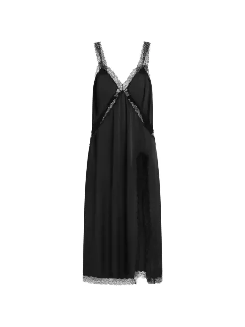 Dolce & Gabbana lace-trim split midi dress Black F632HTFU1AU
