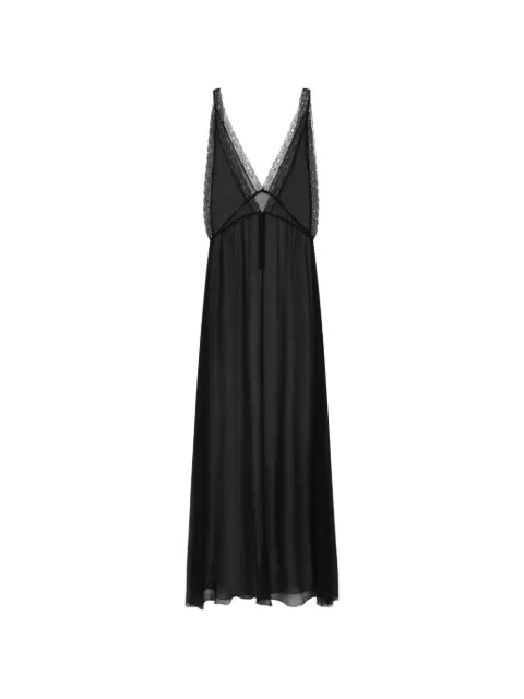 Dolce & Gabbana Long chiffon dress Black F615MTFU1AT