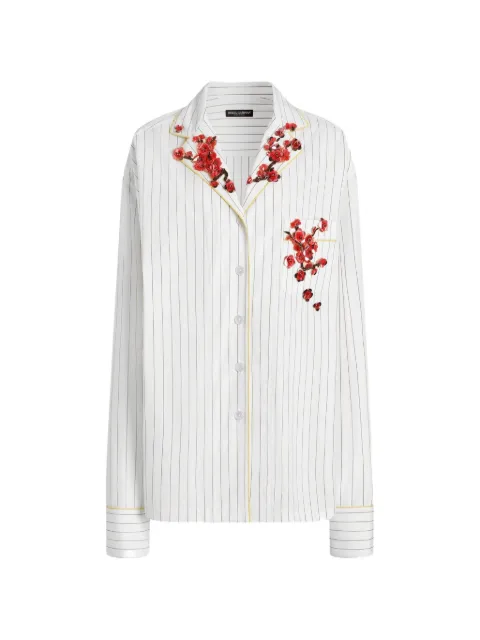 Dolce & Gabbana striped poplin shirt White F5U37ZFR52B