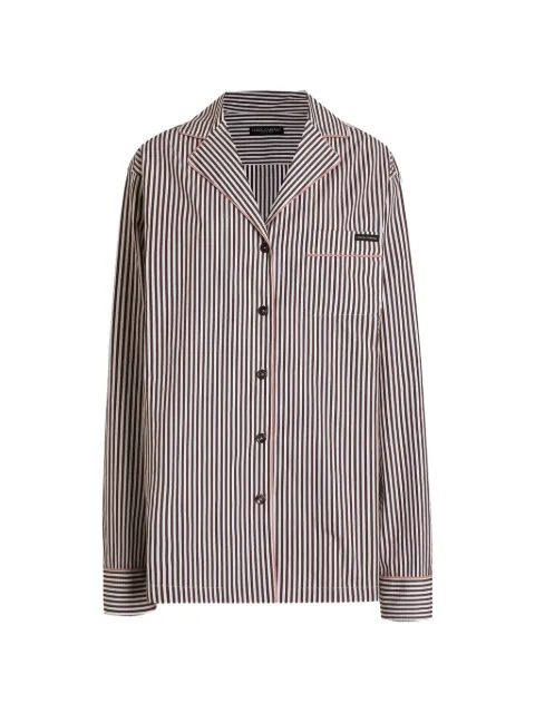 Dolce & Gabbana striped poplin shirt Brown F5U37TFR52K