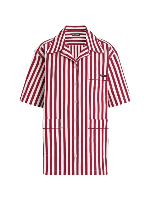 Dolce & Gabbana striped chest-pocket shirt Red F5U29TFR527