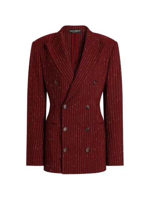 Dolce & Gabbana striped double-breasted blazer Red F29WPTFBMFW