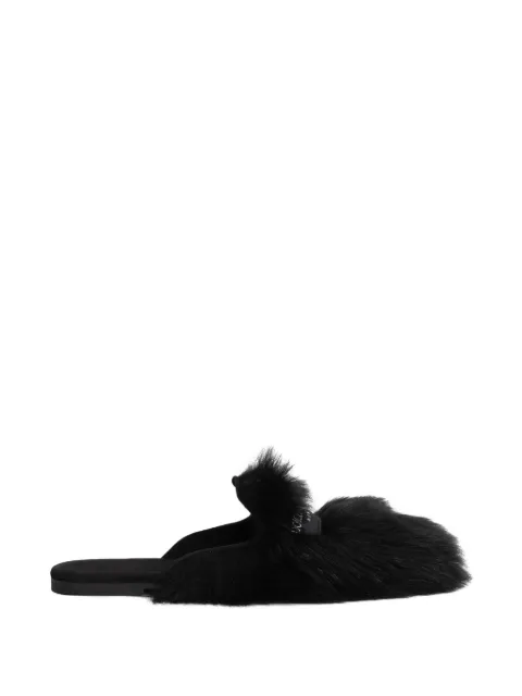 Dolce & Gabbana shearling and suede slippers Black CI0224A9Y93