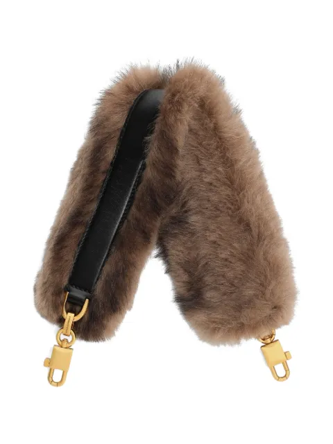 Dolce & Gabbana shearling and palmellato calfskin bag shoulder strap Brown BI3491A0525